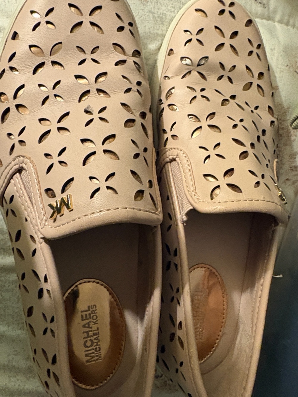 Michael Kors Blush Pink Perforated Slip-On Sneakers - Picture 7 of 13